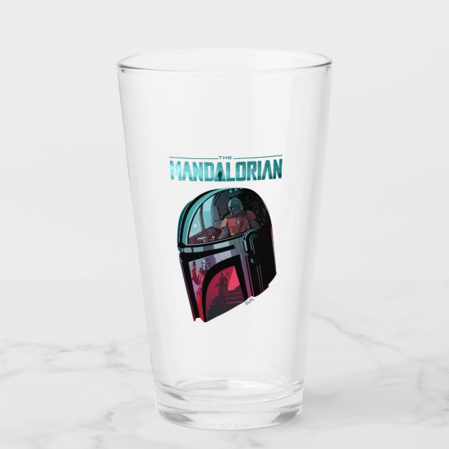The Mandalorian Helmet Reflections Collage Glass (Front)