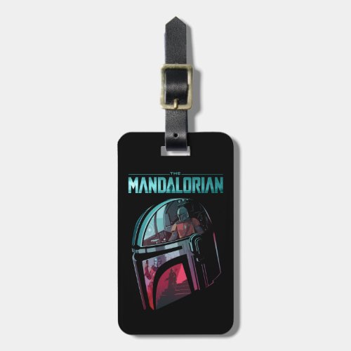 The Mandalorian Helmet Reflections Collage Luggage Tag