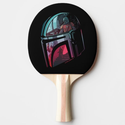 The Mandalorian Helmet Reflections Collage Ping Pong Paddle