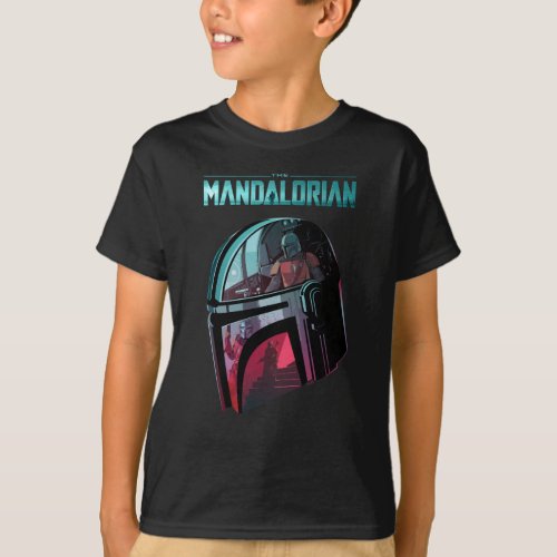 The Mandalorian Helmet Reflections Collage T_Shirt