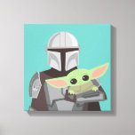 The Mandalorian Holding Child Illustration Canvas Print