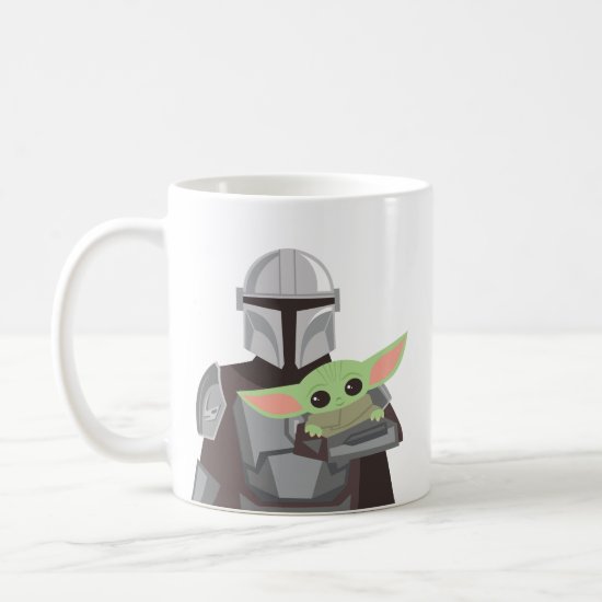 The Mandalorian Holding Child Illustration Coffee Mug