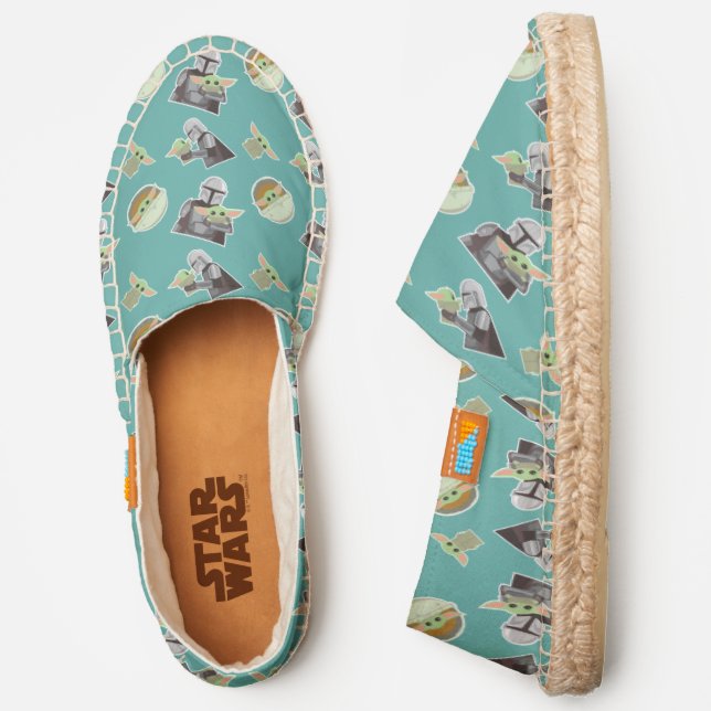 The Mandalorian Holding Child Illustration Espadrilles (Side)
