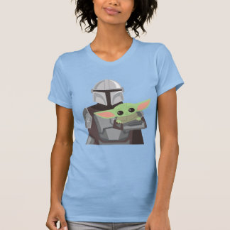 The Mandalorian Holding Child Illustration T-Shirt