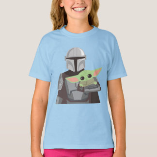 The Mandalorian Holding Child Illustration T-Shirt