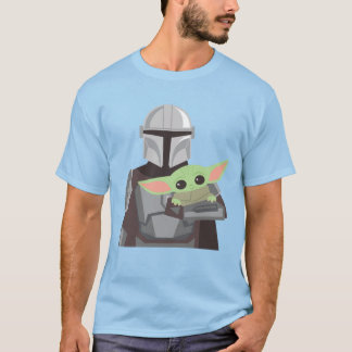 The Mandalorian Holding Child Illustration T-Shirt