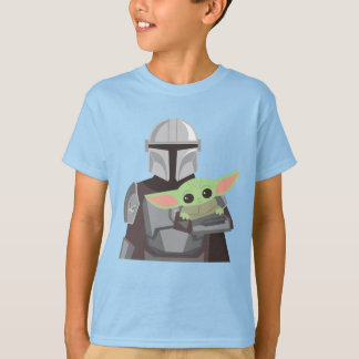 The Mandalorian Holding Child Illustration T-Shirt