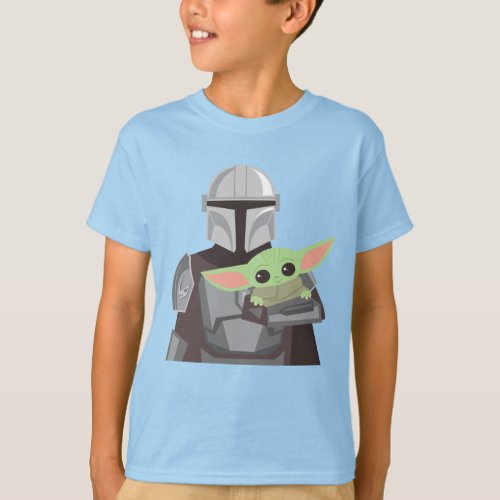 The Mandalorian Holding Child Illustration T_Shirt