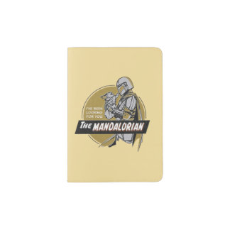 The Mandalorian Holding Child Retro Illustration Passport Holder