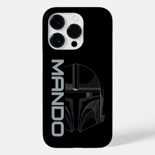 The Mandalorian Mando Helmet Line Art Case_Mate iPhone 14 Pro Case