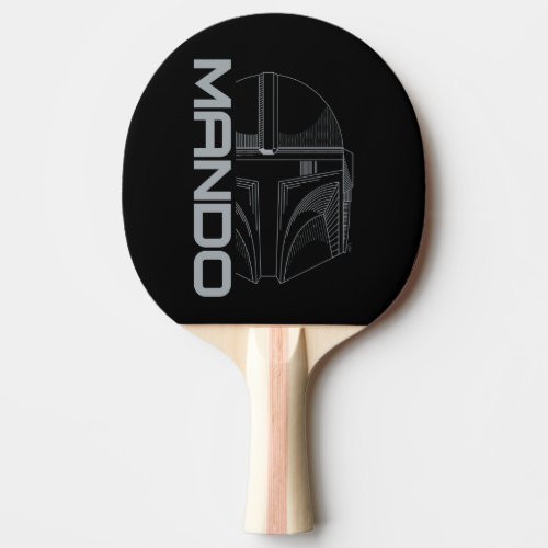 The Mandalorian Mando Helmet Line Art Ping Pong Paddle