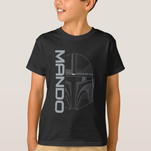 The Mandalorian Mando Helmet Line Art T_Shirt