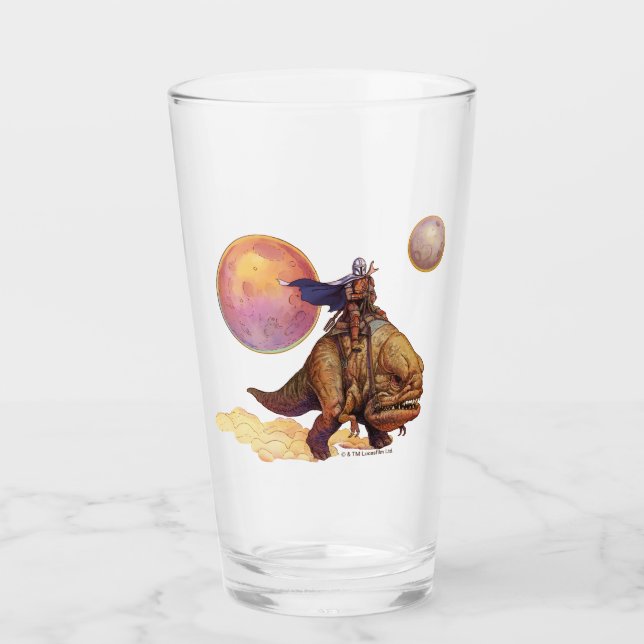 The Mandalorian Riding Blurrg Through Desert Glass (Front)