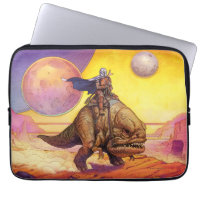 The Mandalorian Riding Blurrg Through Desert Laptop Sleeve