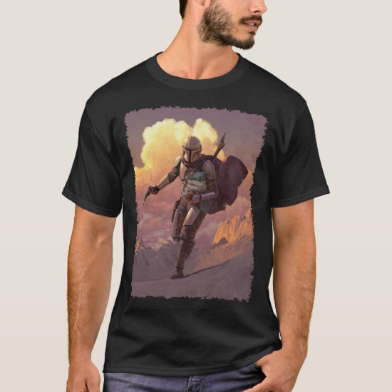 The Mandalorian Runs With Child Concept Painting T-Shirt