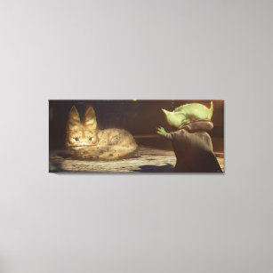 The Mandalorian   The Child Reaching for Loth-Cat Canvas Print
