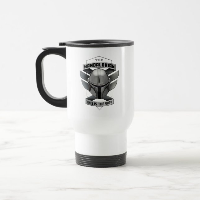 The Mandalorian | This Is The Way Helmet Badge Travel Mug (Left)