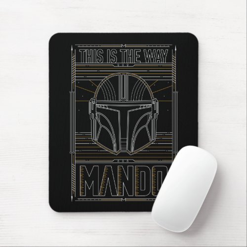 The Mandalorian This is the Way Helmet Line Art Mouse Pad
