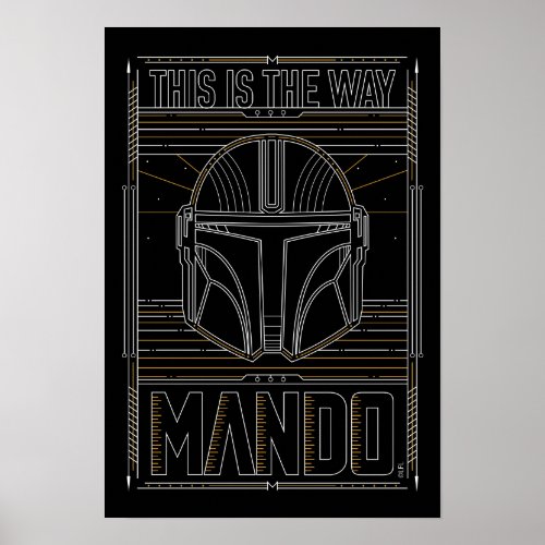 The Mandalorian This is the Way Helmet Line Art Poster
