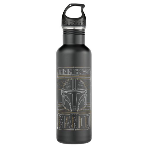 The Mandalorian This is the Way Helmet Line Art Stainless Steel Water Bottle