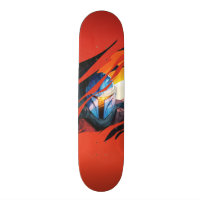 The Mandalorian Through Red Flames Skateboard