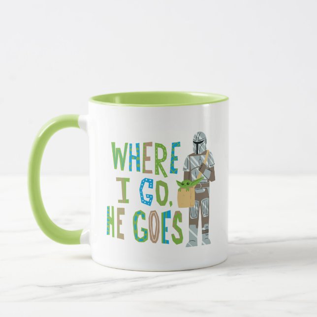 The Mandalorian | Where I Go He Goes Illustration Mug (Left)
