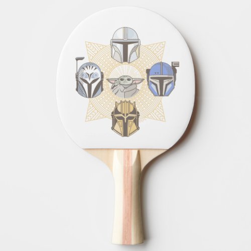 The Mandalorians  Grogu Celestial Line Art Ping Pong Paddle