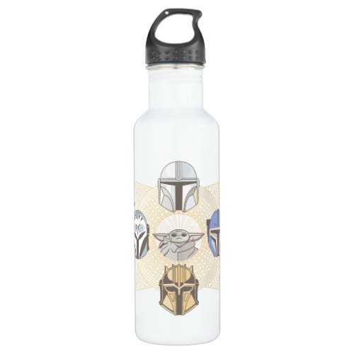 The Mandalorians  Grogu Celestial Line Art Stainless Steel Water Bottle