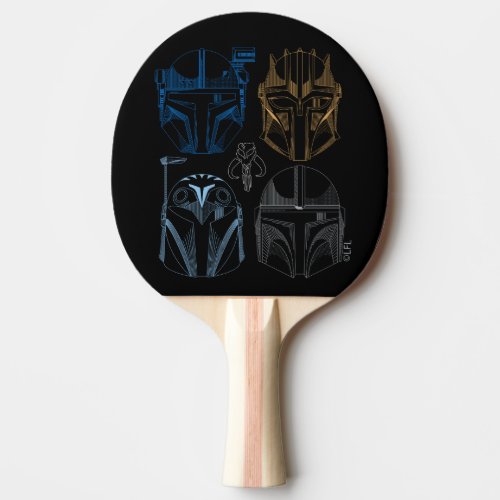 The Mandalorians Helmet Line Art Ping Pong Paddle