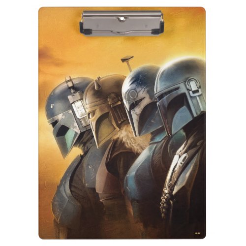 The Mandalorians Lined Up Illustration Clipboard