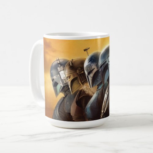 The Mandalorians Lined Up Illustration Coffee Mug