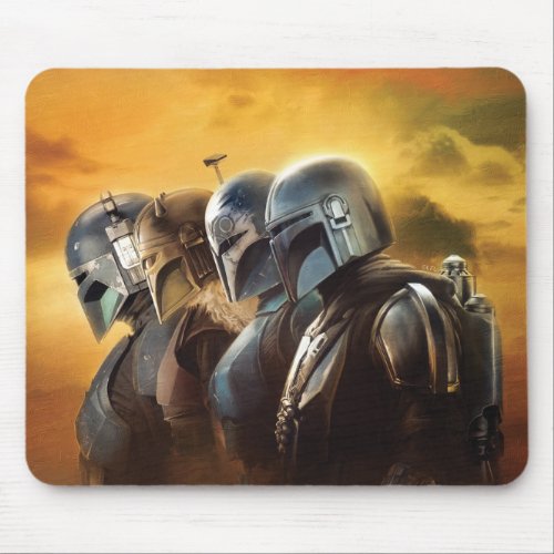 The Mandalorians Lined Up Illustration Mouse Pad