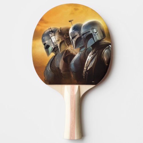The Mandalorians Lined Up Illustration Ping Pong Paddle