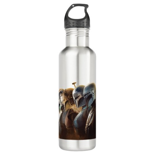 The Mandalorians Lined Up Illustration Stainless Steel Water Bottle