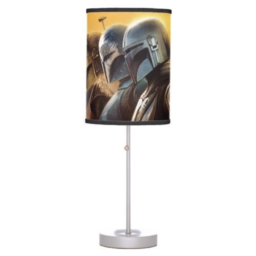 The Mandalorians Lined Up Illustration Table Lamp