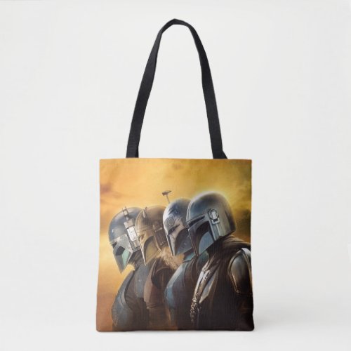 The Mandalorians Lined Up Illustration Tote Bag