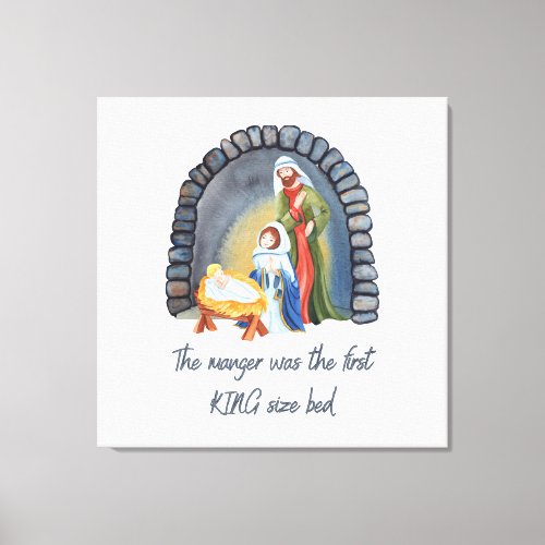 The Manger is the First King size bed Canvas Print
