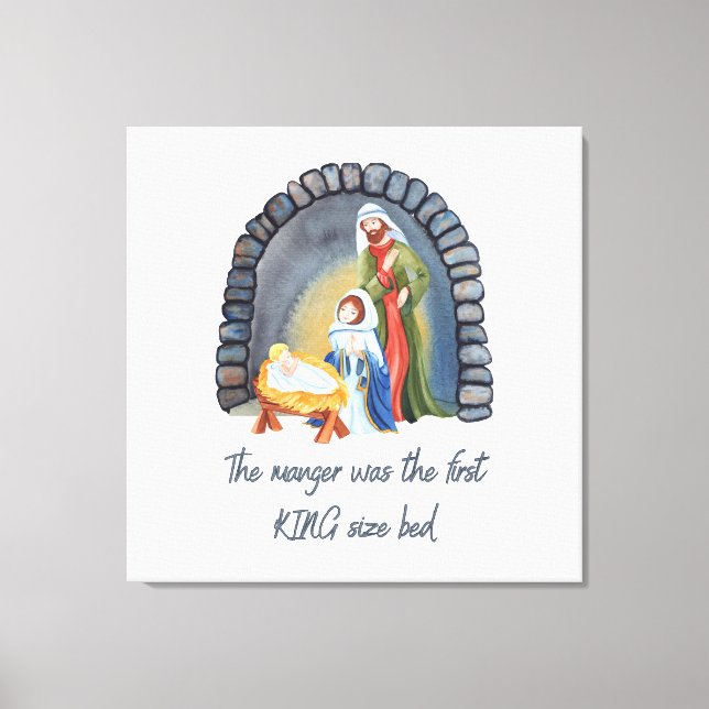 The Manger is the First King size bed Canvas Print (Front)