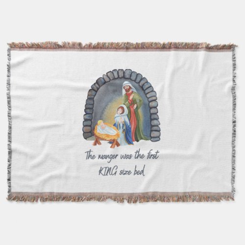 The Manger is the First King size bed Throw Blanket
