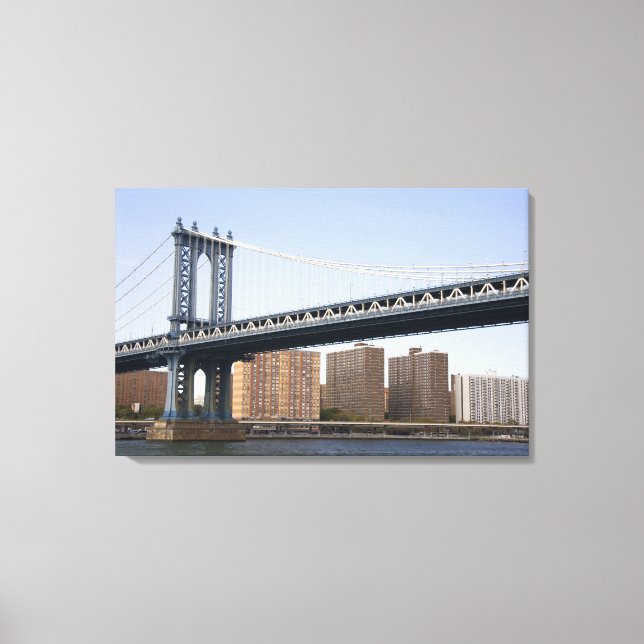 The Manhattan Bridge spanning the East River Canvas Print (Front)