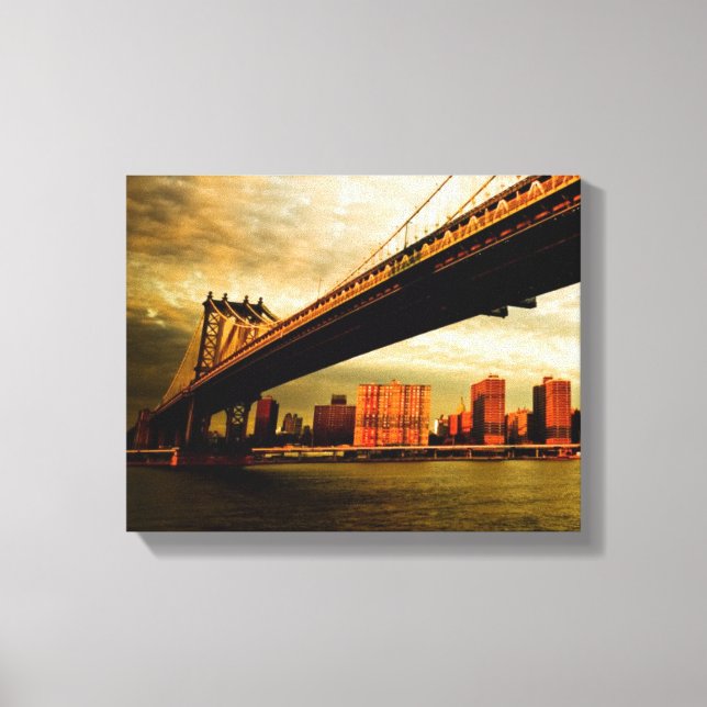The Manhattan bridge view from Brooklyn side (NYC) Canvas Print (Front)