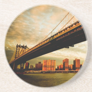 The Manhattan bridge view from Brooklyn side (NYC) Coaster