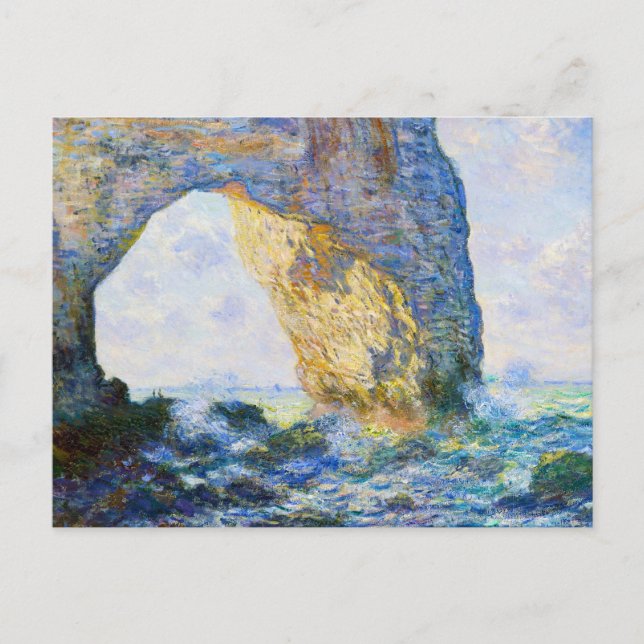 The Manneport, Rock Arch West of Etretat Monet Postcard (Front)