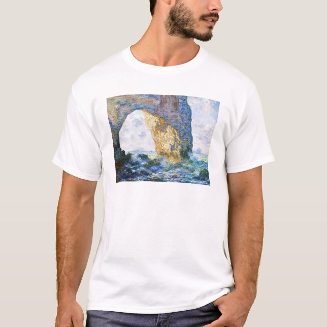 The Manneport, Rock Arch West of Etretat Monet T-Shirt (Front)