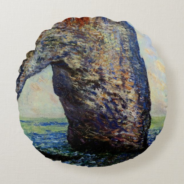 The Manneporte, Etretat, II  Round Pillow (Front)