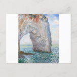 The Manneporte near Etretat by Claude Monet Postcard<br><div class="desc">Oscar-Claude Monet (UK: /ˈmɒneɪ/, US: /moʊˈneɪ, məˈ-/, French: [klod mɔnɛ]; 14 November 1840 – 5 December 1926) was a French painter and founder of impressionist painting who is seen as a key precursor to modernism, especially in his attempts to paint nature as he perceived it.[1] During his long career, he...</div>