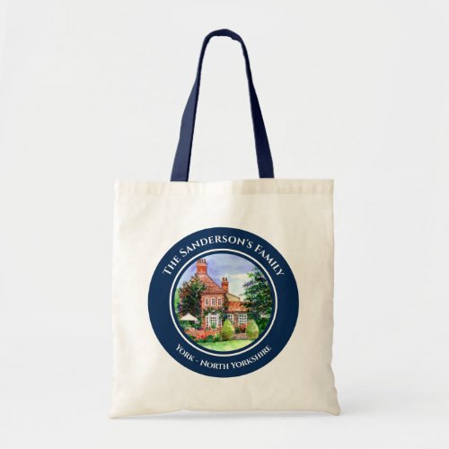 The Manor House Heslington York England Watercolor Tote Bag