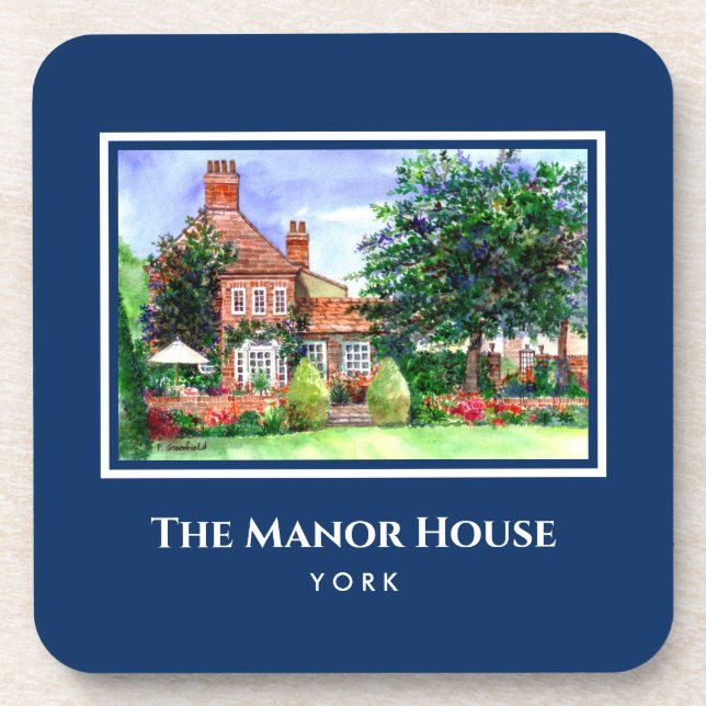 The Manor House York England Country Garden Beverage Coaster (Front)