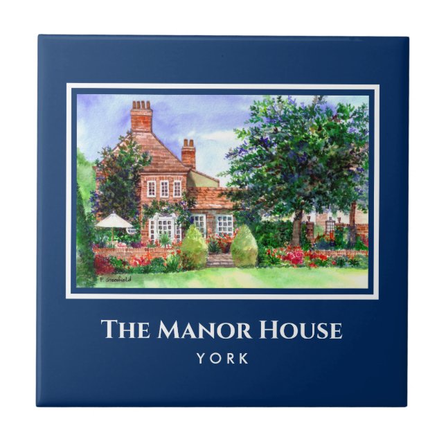 The Manor House York England Country Garden Ceramic Tile (Front)