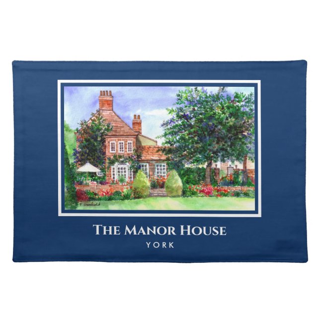 The Manor House York England Country Garden Cloth Placemat (Front)